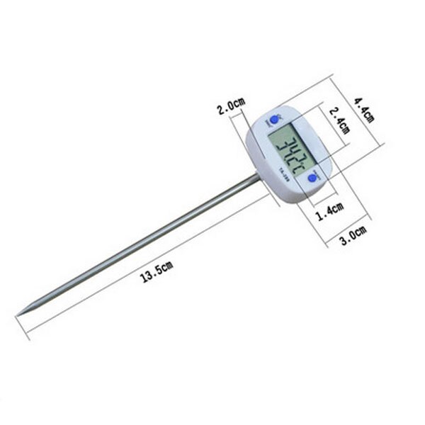 1Pcs Digital Food Thermometer Long Probe Electronic Cooking Thermometer for Cake Soup Fry BBQ Meat for Kitchen: Default Title