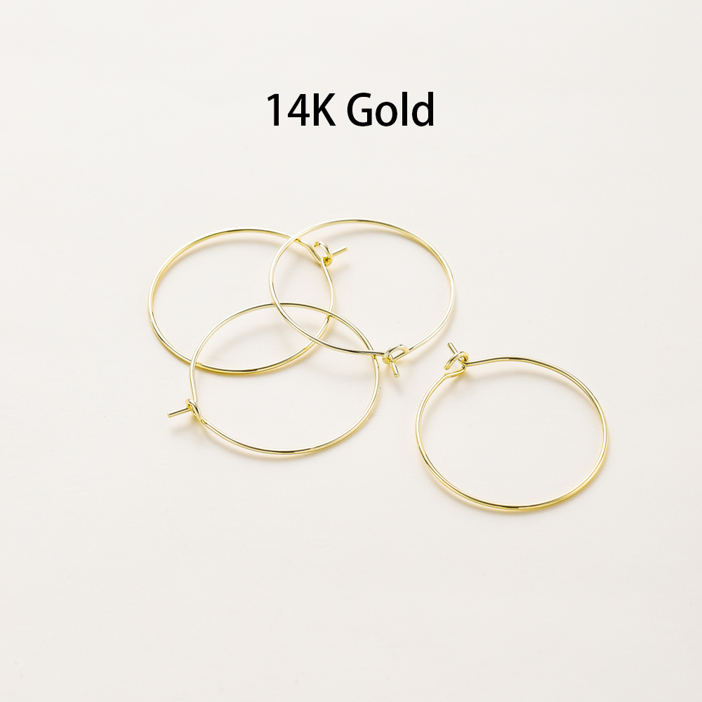 10 unids/lote 15mm 20mm 25mm 14K 18K oro pendientes grandes aros de alambre círculo oreja bucle para hacer joyería DIY accesorios de decoración de pendientes: L / Amarillo fluorescente