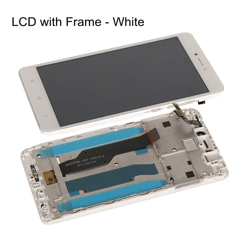 Lcd Voor Redmi Note 4X Lcd Met Frame Touch Screen Vervanging Op Voor Redmi Note 4 Global Versie Snapdragon 625 Lcd: White with frame