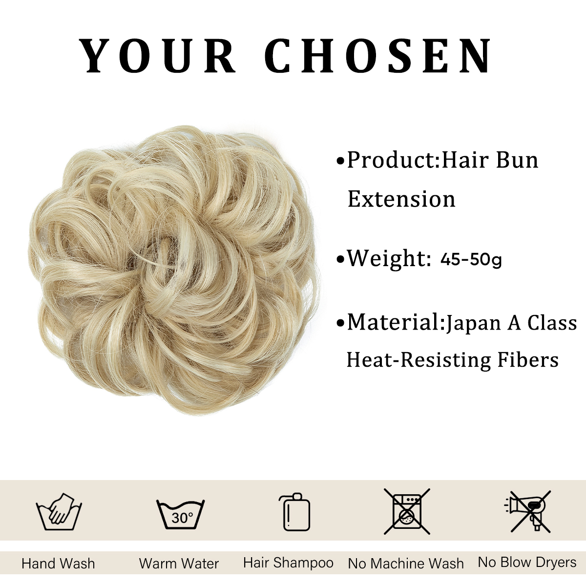 Extensiones de moño de pelo sintético desordenado, moño grande y rizado, gomas para el pelo elásticas, postizos, Donut Updo, piezas de cabello para mujer