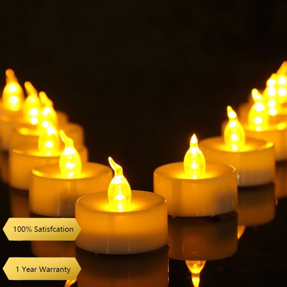 12 Stuks Led Kaars Warm Geel Kaars Licht Creatieve Lamp Batterij Aangedreven Home Birthday Party Bruiloft Decoratie Verlichting