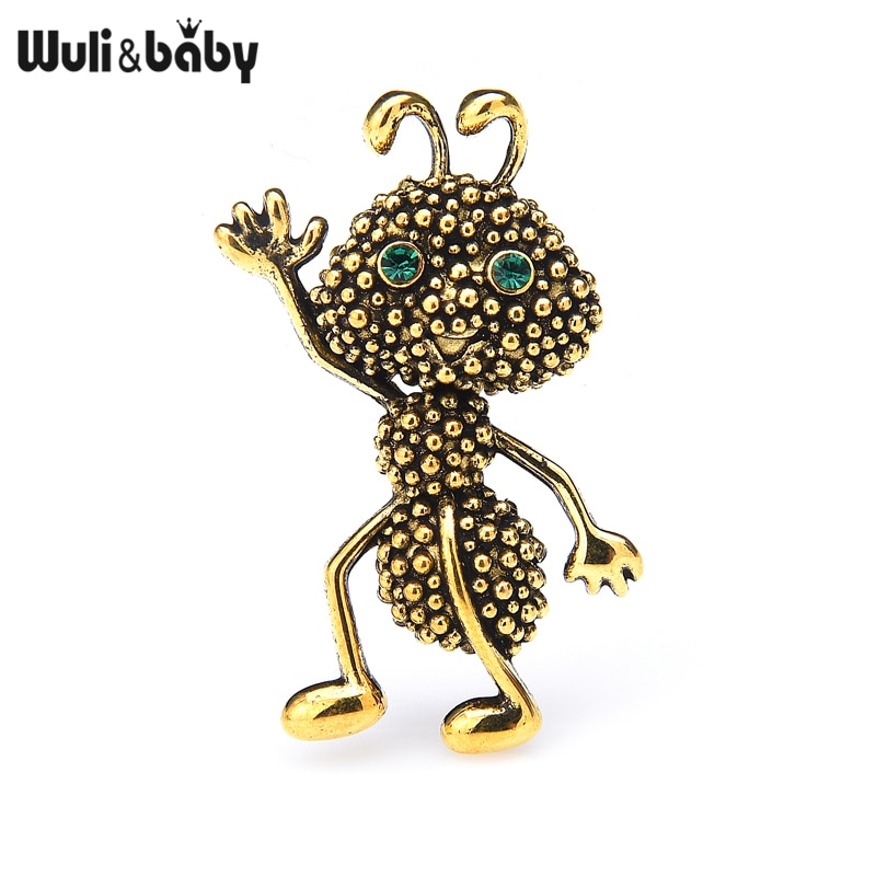 Wuli & Baby Vintage Mier Broches Vrouwen 2-Kleur Emmet Insect Party Causale Broche Pins