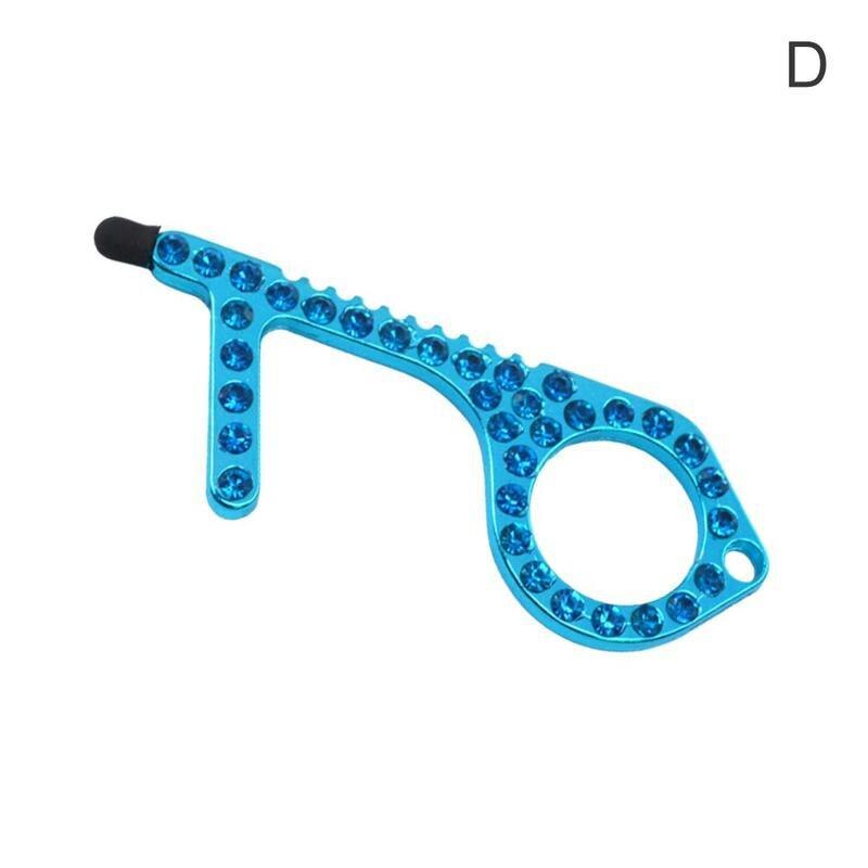 1pcs Anti Contact Door Opener Touchless Key Opener Doors Without Touching Home EDC Door Opener Portable Anti Contact Door Opener: Blue