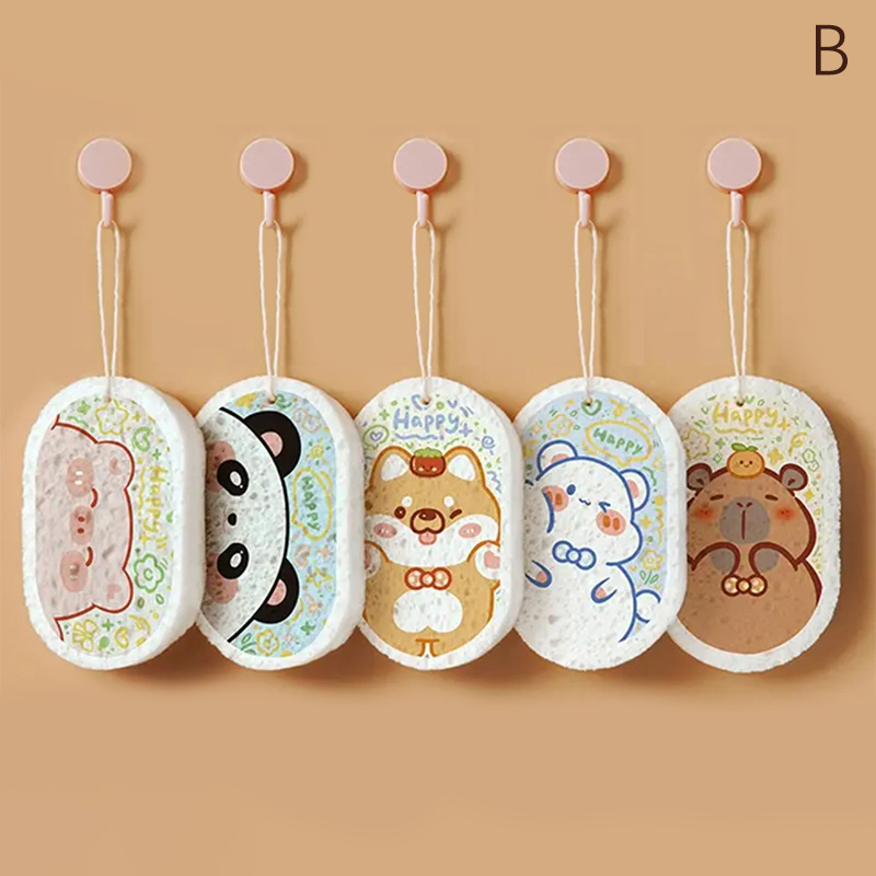 Éponge à vaisselle de cuisine, douce et absorbante, nettoyage, couleur de dessin animé, brosse de nettoyage ménager, éponge Miracle: Black