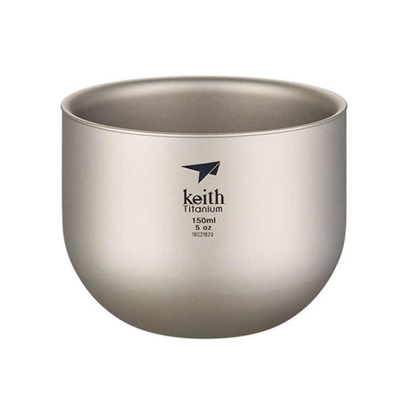 Keith pure titanium 150ml krus dobbelt isolering anti-skoldning titanium kop kaffekop krus: Default Title