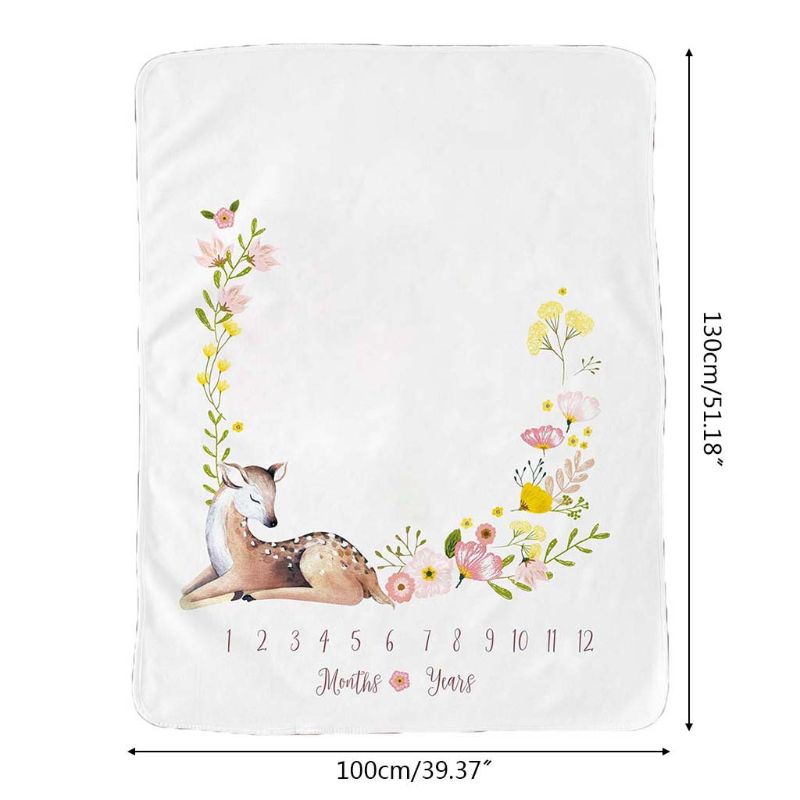 Bébé mensuel Record croissance jalon couverture motif Animal photographie accessoires 57BF