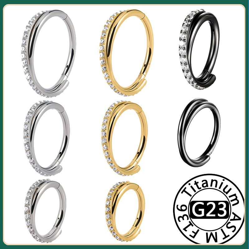 Astm F136 Titanium Neusring Piercing 16G Oorspiraal Hoepel Kraakbeen Oorbel Scharnier Diafragma Daith Clicker Ring Lichaam Sieraden