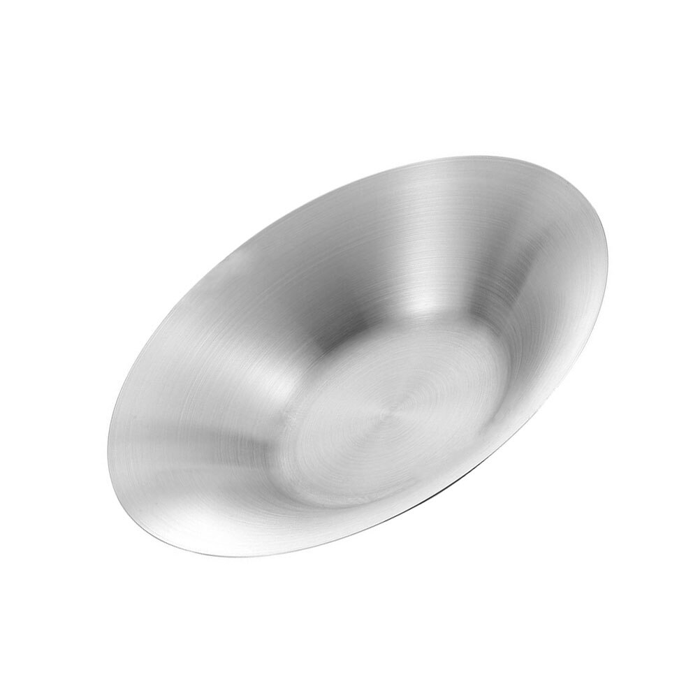 Kitchen Stainless Steel Plate Two Layers Dish Dinner Serving Plate Stainless Steel Salad Dish
