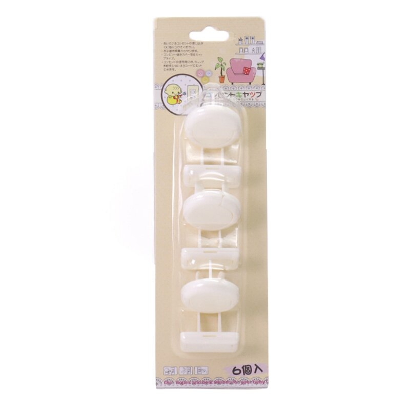Elektrische Veiligheid Power Bescherming Socket Cover Grote 6-Pack Japanse Stijl Kind Baby Anti-Elektrische Schok Sockets