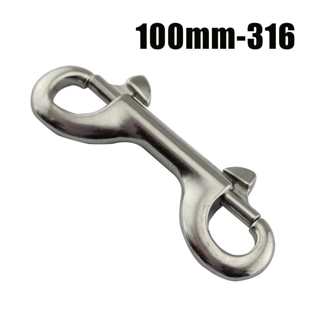 316 Stainless Steel Bolt Snap Hook Clip Diving Single Hook Dive Ended Swivel Eye Bolt Hook Buckle Dog Clip Gear Equipment: 100mm