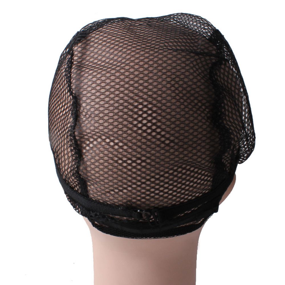 Tissage bonnet sans colle noir pour fabrication des perruques avec sangle ajustable sur le dos, filet de
