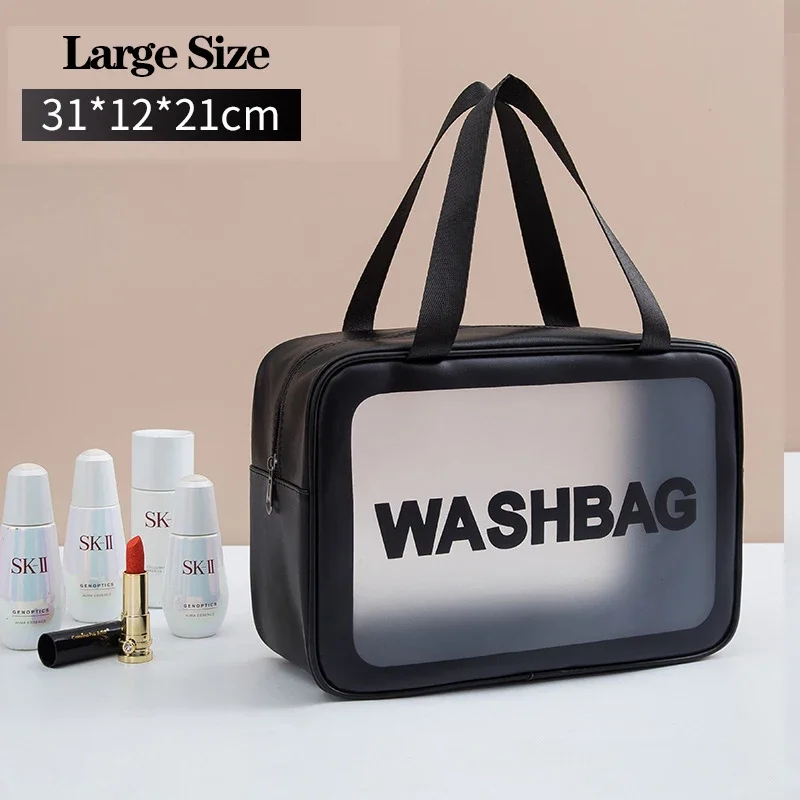 Waterdichte Draagbare Reis Waszak Vrouwelijke Transparante Make-Up Opbergtas Grote Capaciteit Cosmetische Organizer Beauty Vrouwen Case: Blauw