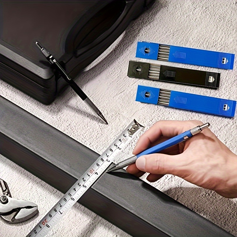 2.8/2.0mm solida mekaniska pennor för snickare med stiften inbyggd vässare markeringsverktyg för träbearbetning, mekaniska pennor för djupa hål