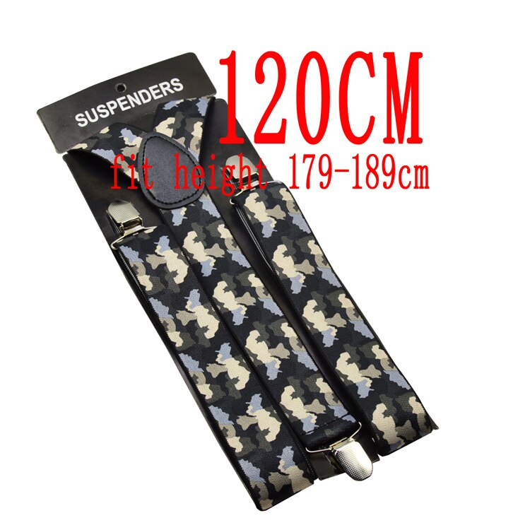 120 cm heren Unisex Clip-op Bretels Elastische 3.5 cm Breed Camo Groen groter Bretels Y-back jarretel & Retail: 120CM