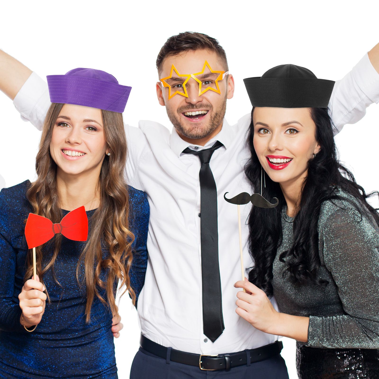 Chapeau de marin de Style marine pour spectacle sur scène, robe de soirée capitaine (noir), chapeaux pour femmes en Polyester