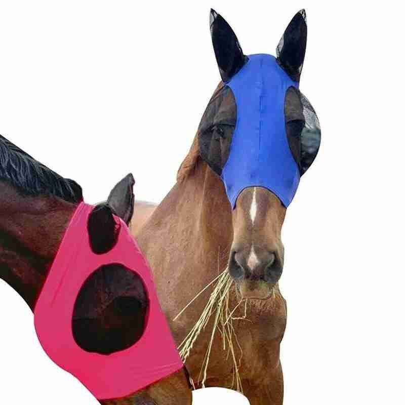 Anti-Fly Mesh Equine Mask Horse Mask Stretch Bug Eye Horse Fly Mask with Covered Ears Horse Fly Mask Long Nose with Ears