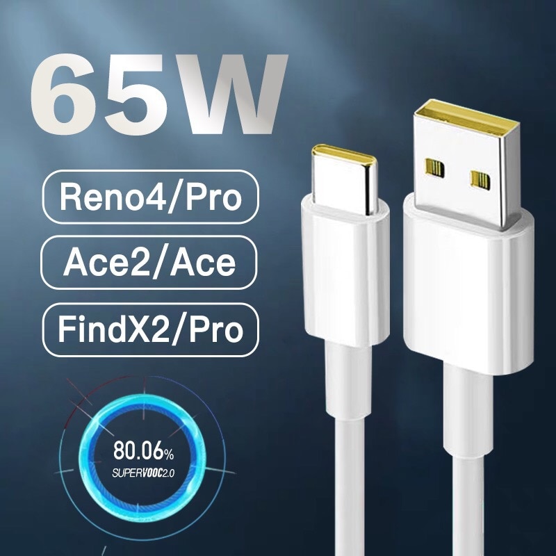 6,5 EINE SUPERVOOC Schnelle Ladung Typ-C Kabel Für OPPO Finden X2 Profi Reno 4 As Realme X50 Profi RX17 OnePlus Nord 8 Profi 8T 7 Profi 7T 6T