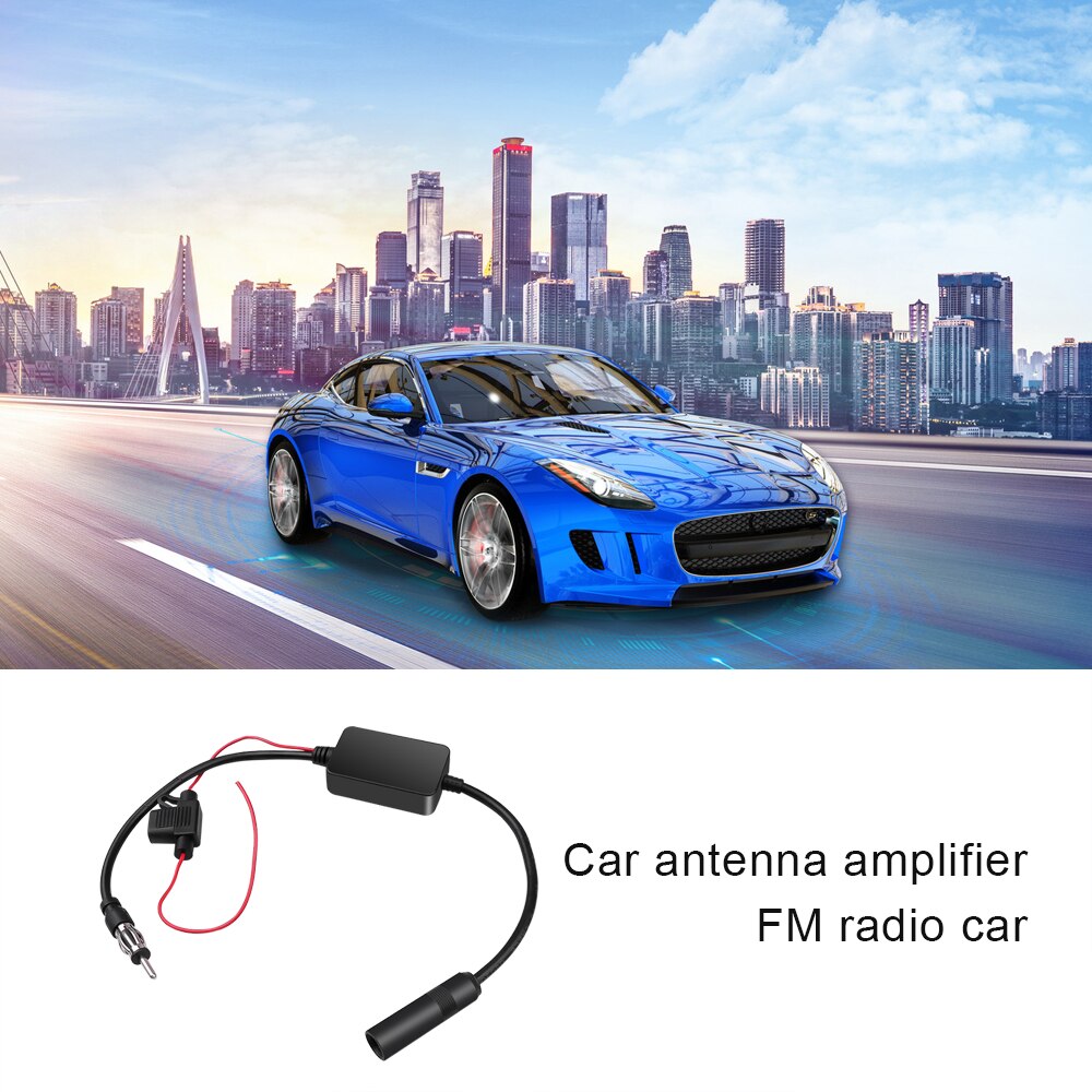 FM Amplifier Auto Car Radio FM Antenna Signal Amp Amplifier Booster For Marine Car Vehicle Boat 330mm Universal 12V