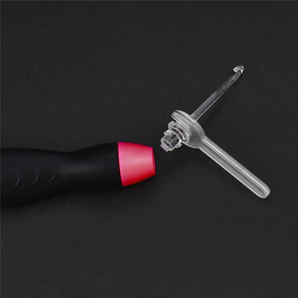 USB Charging LED Glow Crochet Hook With Led 9 Sizes Hooks Emergency Lighting Knitting Needles Replaceable Top Hook Sewing Tools