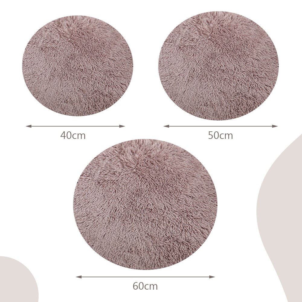 Fluffy fleece hund katteseng rund pet donut dyb sovepude til lille stor hund blød vinter varme plys puder komfort