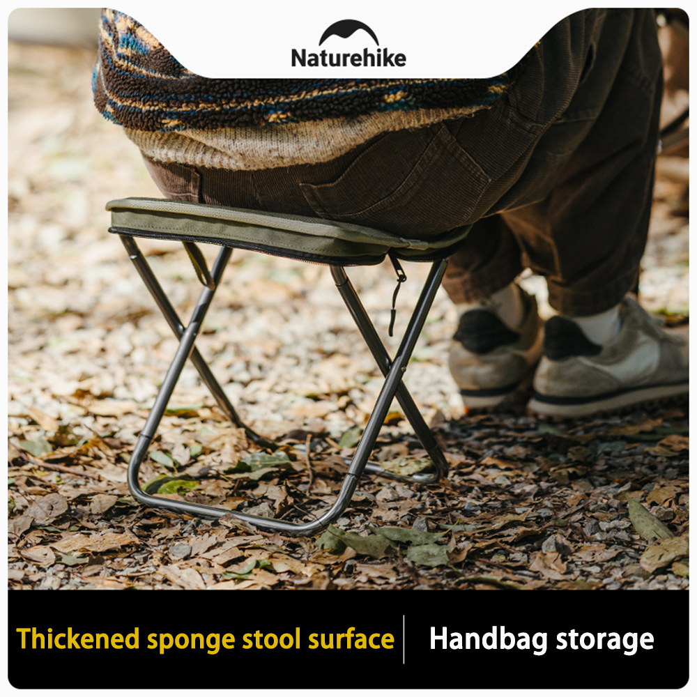 Ulkokäyttöön tarkoitettu sienijakkara, kokoontaitettava säilytystila, erittäin kevyt ja pieni, retkeilyvarusteet, jotka sopivat rannalla vaeltamiseen ja kalastukseen.