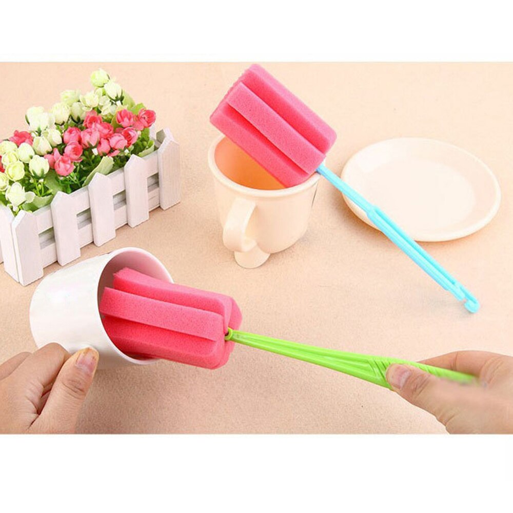 Baby High Grade Clean Sponge Milk Bottles Brush With Handle Cleaning Utensils Brush Baby Bottle Cleaners 2pcs