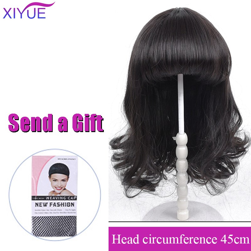 XIYUE cheveux longs bouclés perruque pour enfants coiffe couverture de cheveux bébé princesse bébé mignon cheveux longs raides tête de Bob: Couleur naturelle