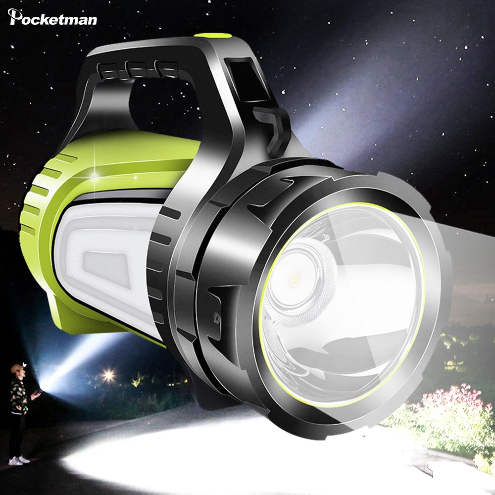 Super bright rechargeable searchlight LED flashlight spotlight long standby flashlight USB output as mobile power