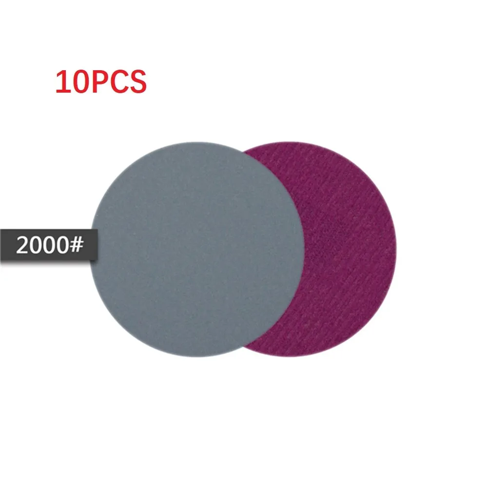 Papel de lija de agua/seca, disco de lijado de gancho y bucle de 3 pulgadas y 75mm, herramientas abrasivas de papel de arena de grano 240-10000, 10 Uds.: Verde