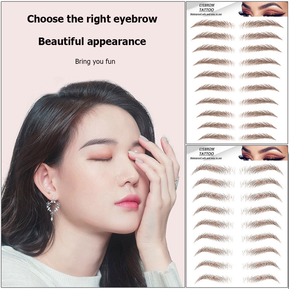 Women Men 6D Eyebrows Sticker Semi-Permanent Water Transfer Brow Makeup Decals Beauty Makeup Eyebrows Sticker