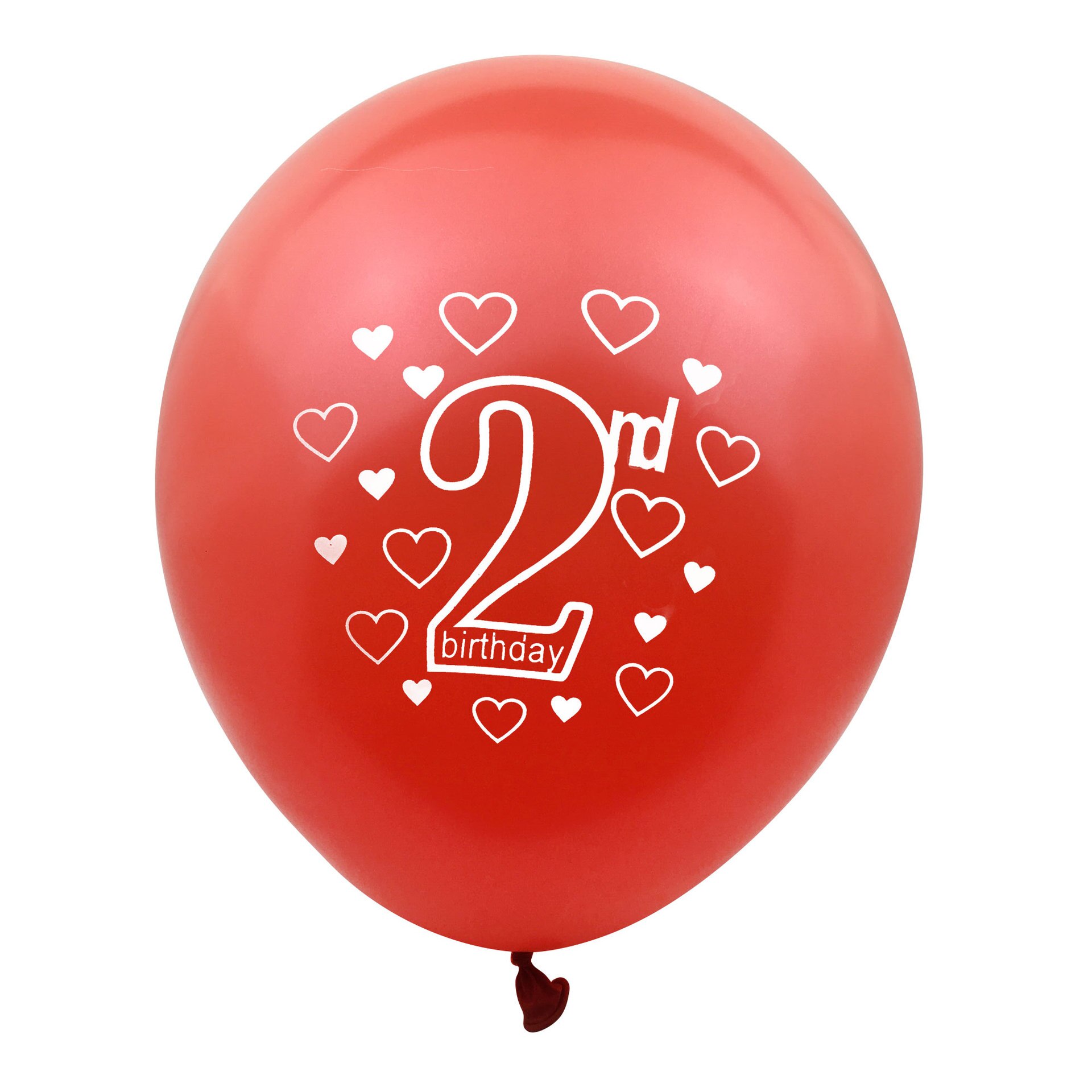 10Pcs 12 Inch Tweede Verjaardag Latex Ballonnen Decoratie Jongen Meisje 2 Jaar Oud Verjaardag Party Anniversary Baby Shower Benodigdheden: Rood