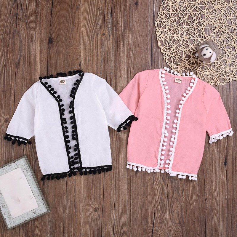 Baby Girl Clothes Summer Baby Girl Tassel Blouse Anti-UV Infant Toddler Children Clothes