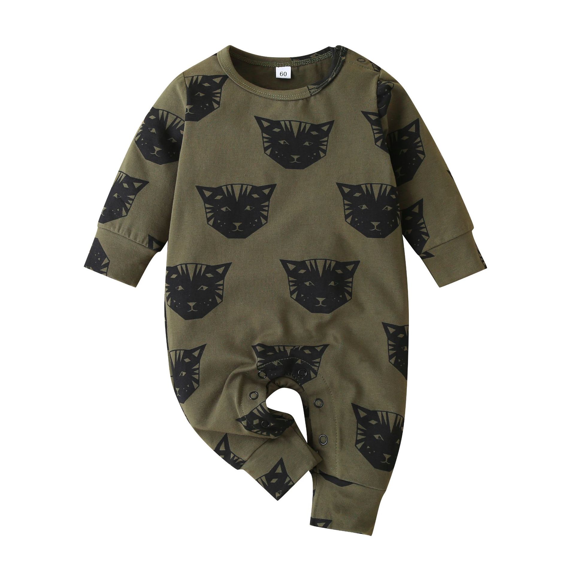 Baby Jongens Herfst Leisure Baby Lange Mouw Voet Wrap Leuke Een Stuk Jumpsuit Kleding Voor Baby Jongens: a / 6m