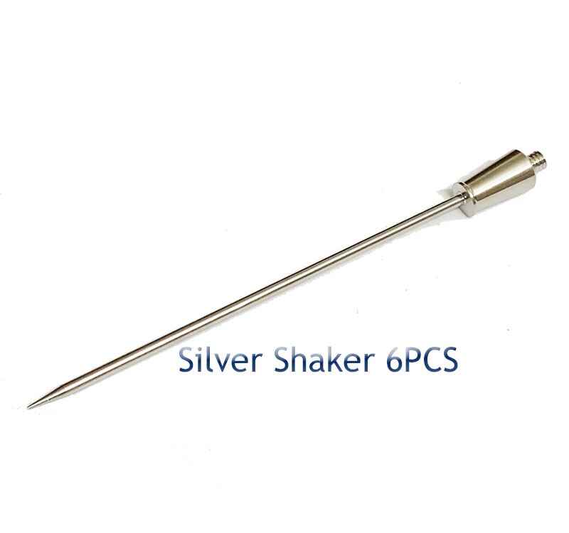Stainless Steel Cocktail and Martini Picks - For Perfect Drink Presentation, Reusable Set of 6: Shaker Silver 6pcs