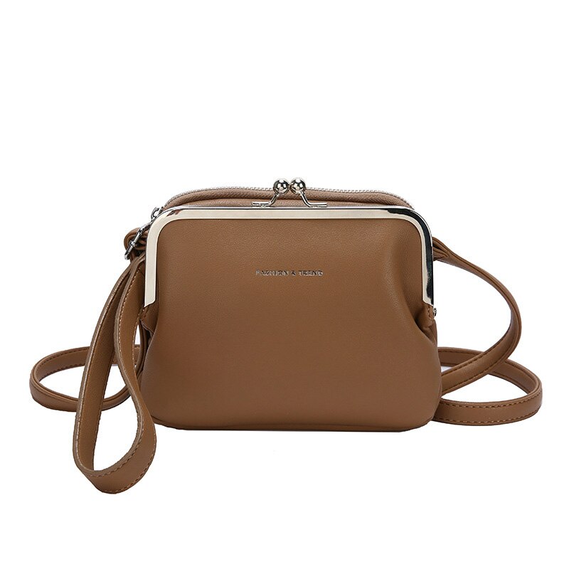 Luxe dames schoudertas van pu leer, dames messenger crossbody tas, tote bags, party avond clutch tassen: Kaki schoudertas