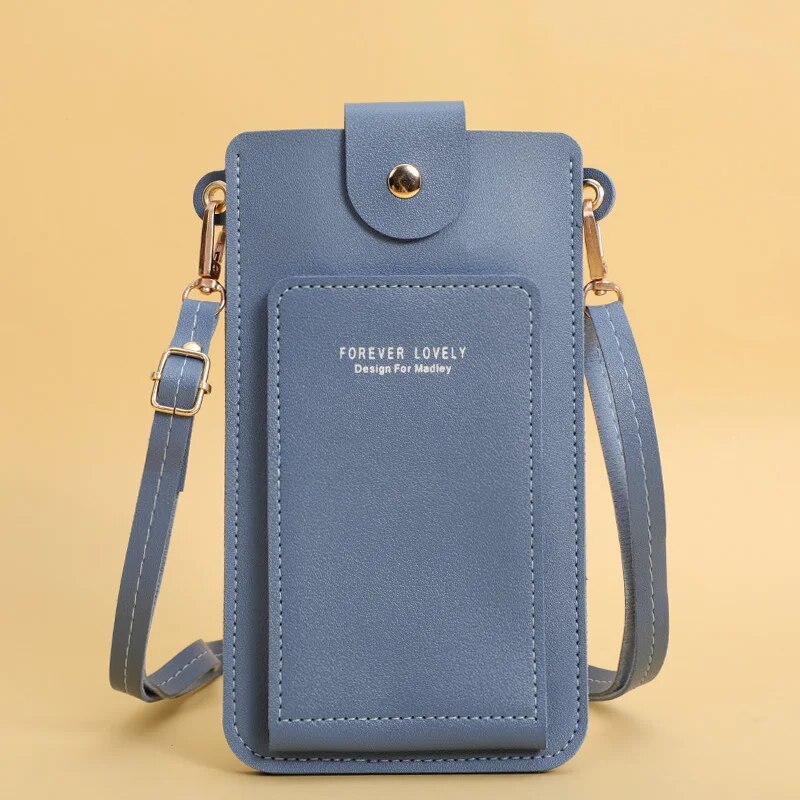 Damestassen Zachte Lederen Portefeuilles Touchscreen Mobiele Telefoon Portemonnee Crossbody Schouderriem Handtas Voor Dames Goedkope Damestassen: Blauw