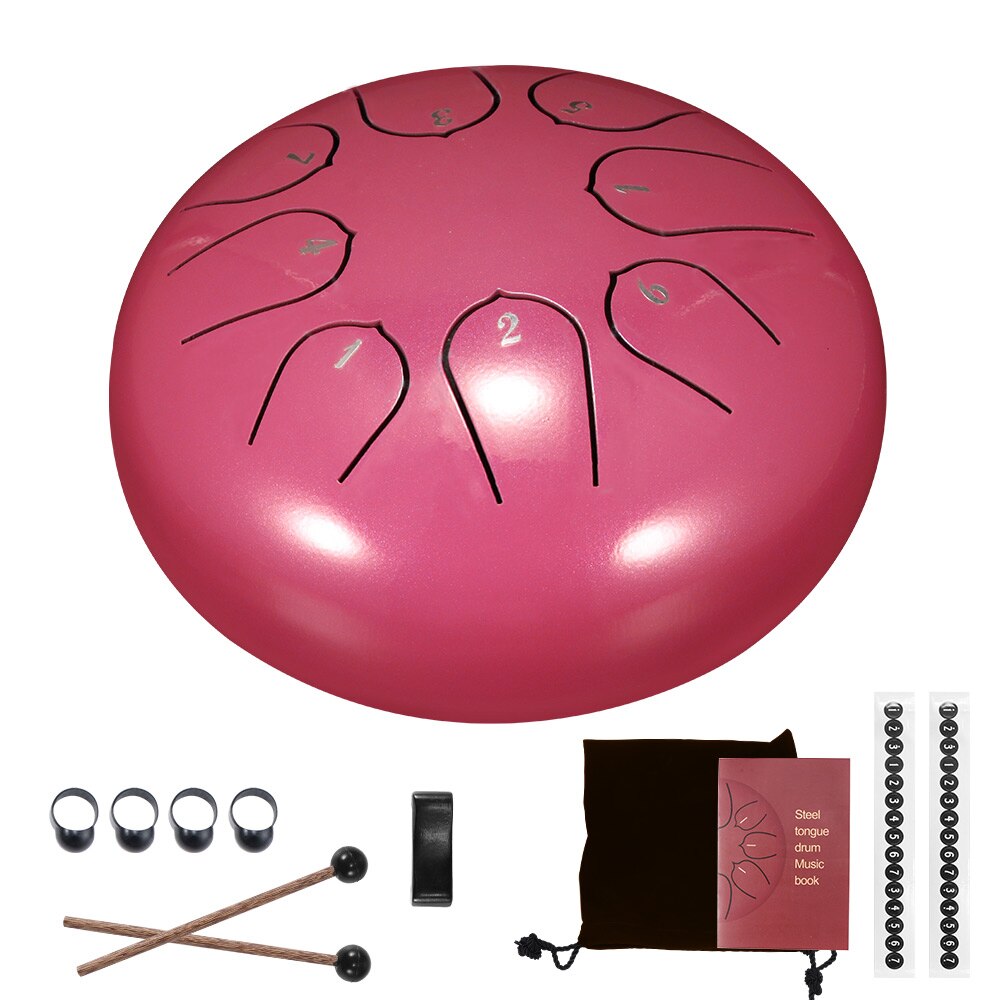 6 pouces 8 air acier langue tambour ensemble main Pan tambour tampon réservoir bâtons sac de transport Instruments de Percussion accessoires préféré