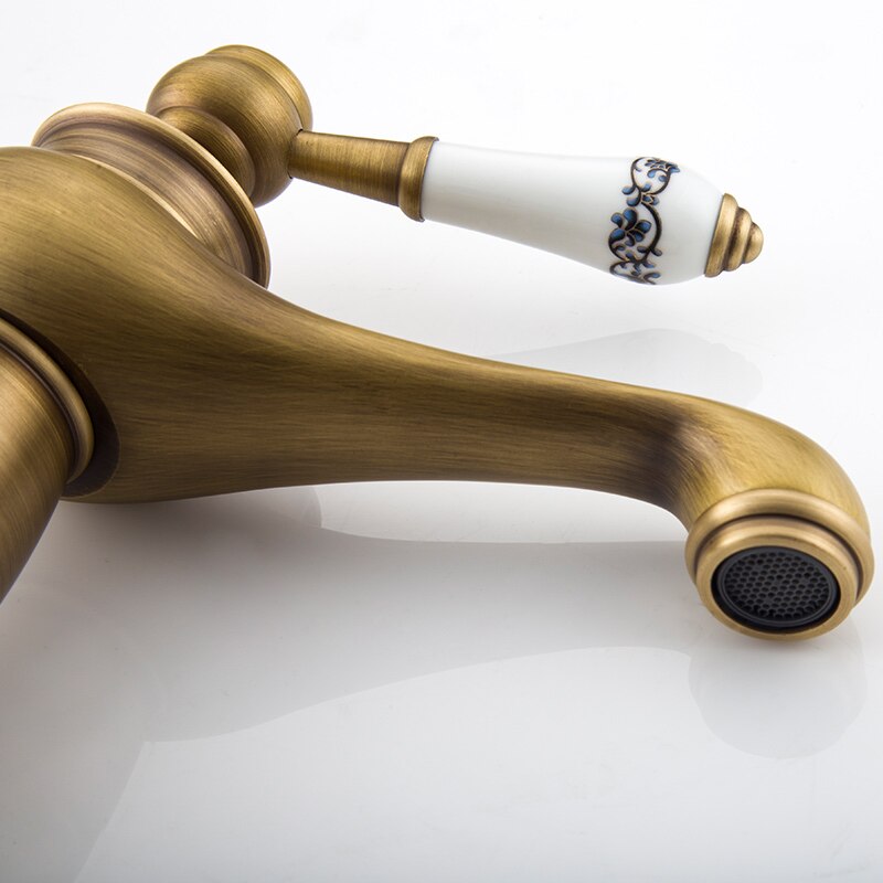 Bathroom Faucet Antique Bronze Finish mic Brass Basin bathroom sink tap Faucets Single Handle Water Mixer Taps water mixing valv