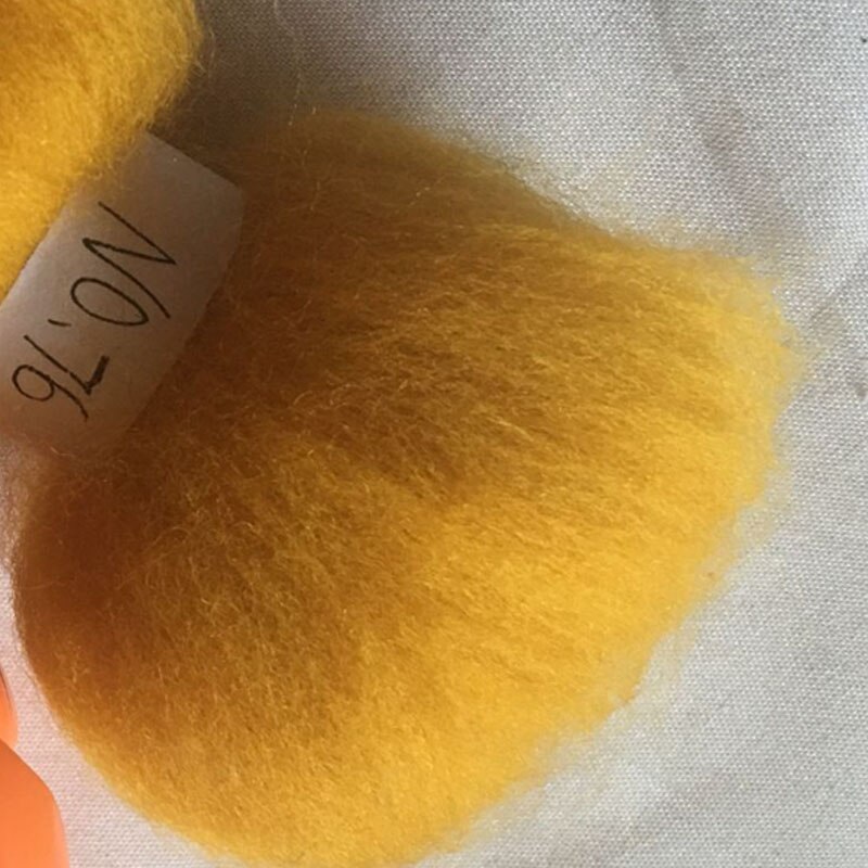 WFPFBEC-lana peinado 100% de fibra de merino, lana artesanal para lana de fieltro neddles, roving, 50g, 100g, 200g, 300g, 500g, N ° 76, Australia 70s: 50g