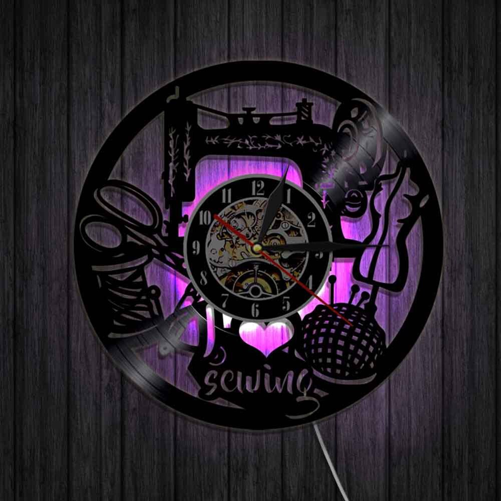 Akoestische Gitaar Klok Led Vinyl Record Custom Klok Stille Muziekinstrument Wandklok Art Home Decoratie