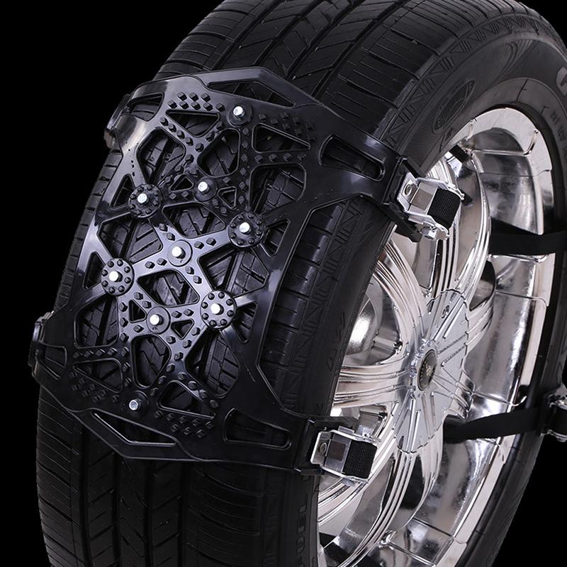 Cadenas de nieve universales para coche, accesorio de seguridad para neumáticos, antideslizante, doble broche, de TPU, 4/1 unidades: 1pc black