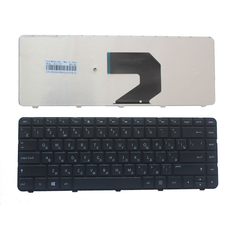 Russisk tastatur til hp pavilion  g43 g4-1000 g6t g6x g6-1000 q43 cq43 cq43-100 cq57 g57 430 ru ( passer ikke  g4-2000 g6-2000)