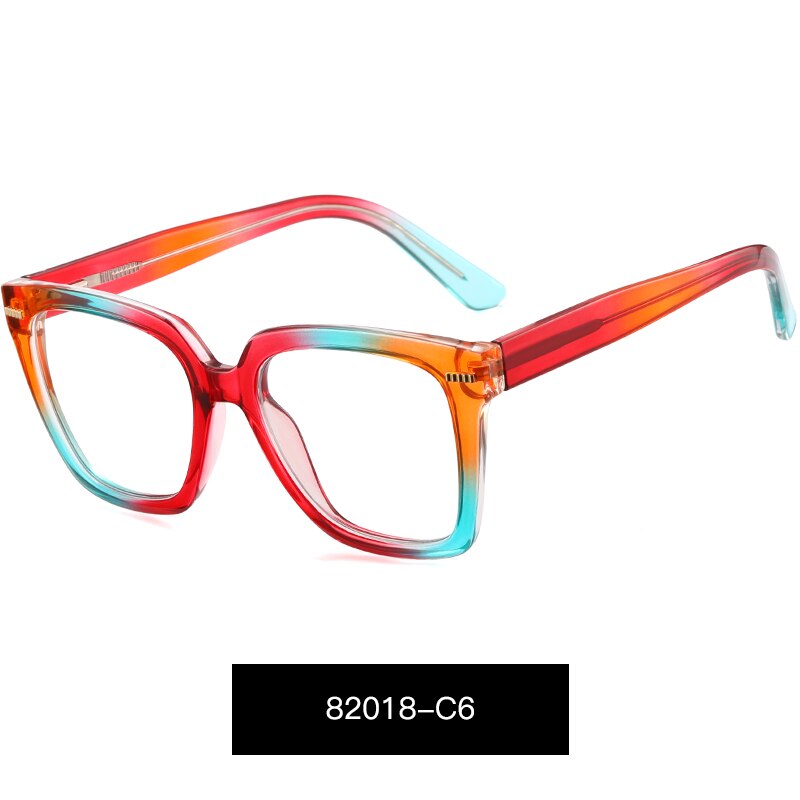 Women Glasses Frame Optical Prescription Eyewear TR-90 Plastic Full Rim Flexible Eyeglasses Man and Woman Colorful: C6