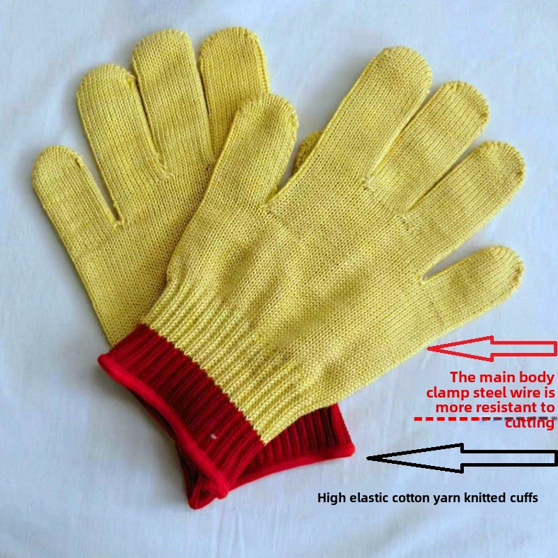 Kevlar aramid high temperature resistant, anti-scalding and anti-cutting, wear-resistant, non-slip wrist guard gloves: Colorful