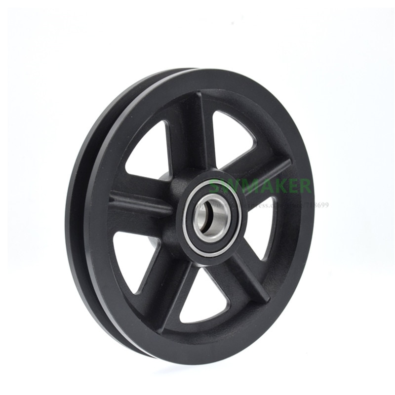 1pcs 15*120*16.5mm groove U-shaped nylon wheel for American barn door, 6002RS bearing pulley/track overhead crane/guide wheel