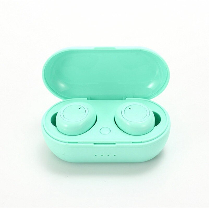 Y50 TWS Earphone bluetooth 5.0 True Wireless headphone Stereo Headset IPX7 Waterproof Sport Earbuds With Microphone Charging Box: Green