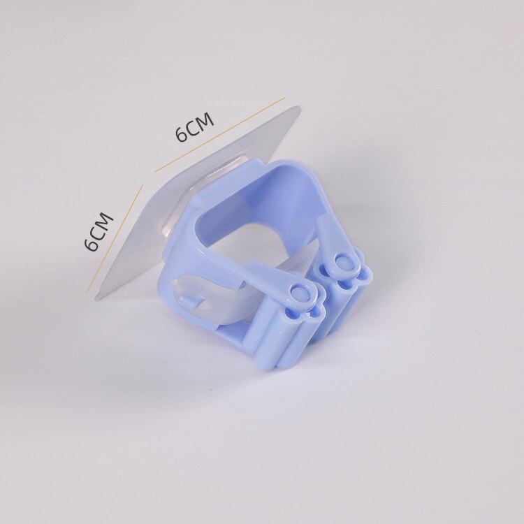 Lijm Multifunctionele Haken Wall Mounted Mop Organizer Houder Rackbrush Bezem Hanger Haak Keuken Badkamer Sterke Haken: blue-6cmX6cm