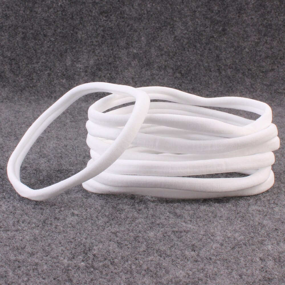 10 st/lot nylon pannband för baby flicka gör det själv hårtillbehör elastiskt pannband barn flickor barn huvudbonader baby turban: Vit