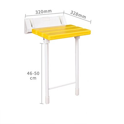 Bad Douche Muur Stoel Badkamer Kruk Hoge Huishouden Wandmontage Douchestoel Badkamer Vouwen Stoel Met Kruk benen: yellow