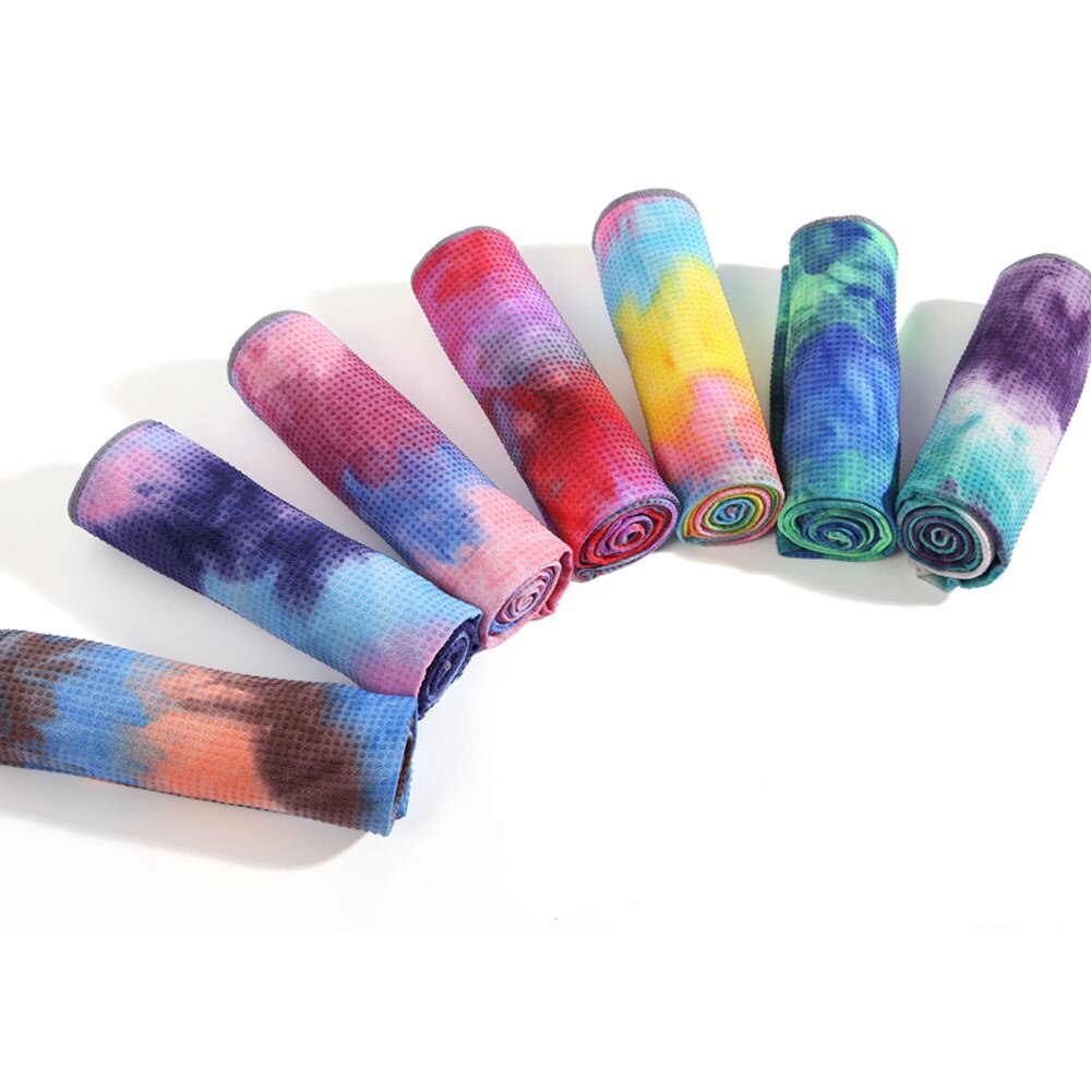 Moonglade yogamåtte yoga forsyninger tie-dye yoga håndklæde sports håndklæde farverigt trykt tæppe håndklæde tykkere skridsikker 183cm*63cm